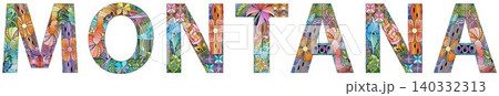 Word Montana. Vector object for decoration 140332313