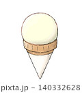 コーンのバニラアイスクリーム 140332628