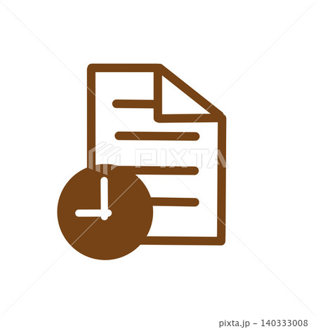 締切・期日・締め切りを示す時計と書類のアイコン素材 締切・期日・締め切りを示す時計と書類のアイコン素材 140333008
