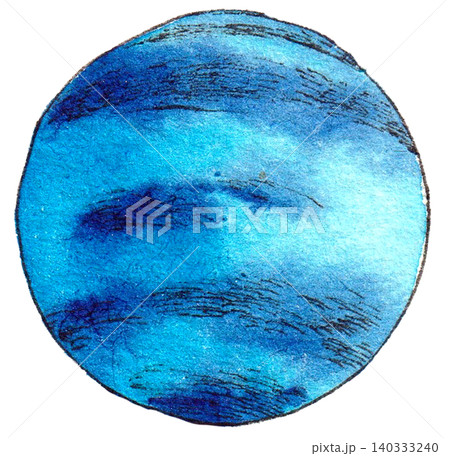 水彩イラスト 海王星 水彩イラスト 海王星 140333240