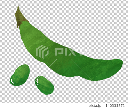 手書き風の枝豆のイラスト(豆つき) 手書き風の枝豆のイラスト(豆つき) 140333271