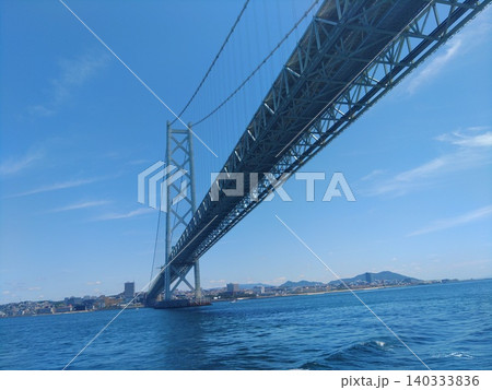 明石海峡大橋 橋の下 明石海峡大橋 橋の下 140333836
