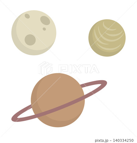 アイソメトリックイラスト：惑星セット 140334250
