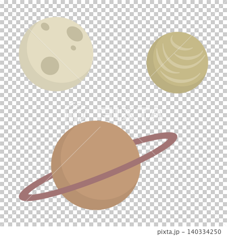 アイソメトリックイラスト：惑星セット 140334250