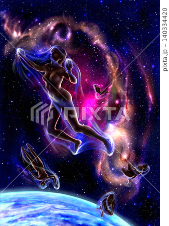 宇宙に漂う美しい妖精 140334420