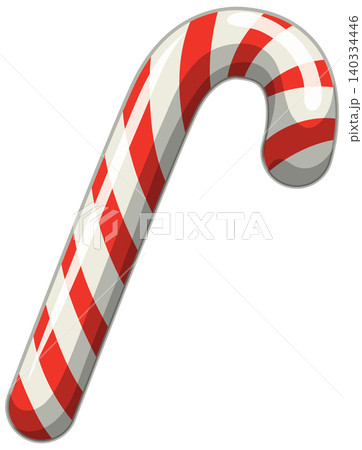 Red and White Striped Christmas Candy Cane Vector Illustration 140334446
