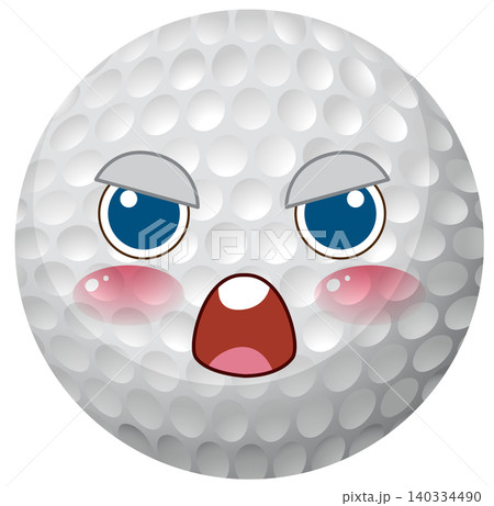 Angry Golf Ball Character Vector Illustration with Expressive Face Angry Golf Ball Character Vector Illustration with Expressive Face 140334490