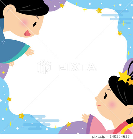 織姫と彦星の七夕のフレーム 織姫と彦星の七夕のフレーム 140334635