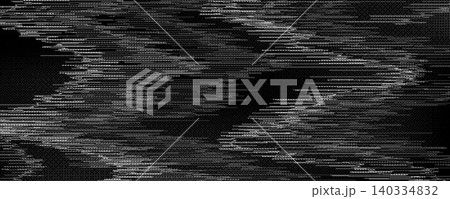 TV static noise texture background. Distorted VHS video screen effect concept. Glitch pixelated random pattern. Fuzzy rippled television interference backdrop. Vector digital video corruption display 140334832