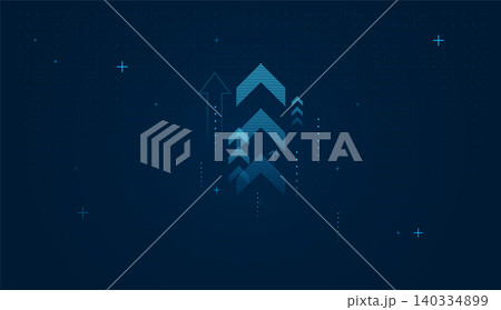 The Arrows up trend groups with mini dots on dark background, blue arrow represents strong upward momentum, symbolizing business vector illustration The Arrows up trend groups with mini dots on dark background, blue arrow represents strong upward momentum, symbolizing business vector illustration 140334899