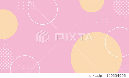 ピンクの円とドット背景 ピンクの円とドット背景 140334996