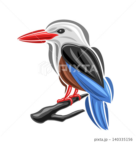 Vector illustration of Grey-headed Kingfisher Vector illustration of Grey-headed Kingfisher 140335156