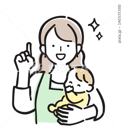 赤ちゃんを抱っこするママの優しいパステルカラー 赤ちゃんを抱っこするママの優しいパステルカラー 140335300