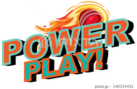 Dynamic Power Play Text with Flaming Cricket Ball Vector Graphic Dynamic Power Play Text with Flaming Cricket Ball Vector Graphic 140335452