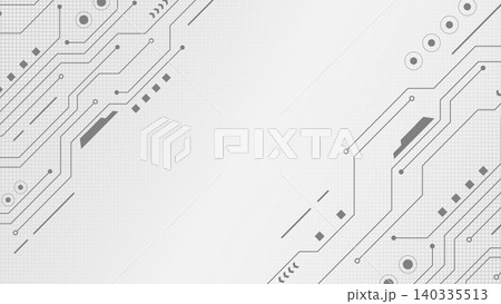 Minimalist white technology circuit board vector background with central copy space Minimalist white technology circuit board vector background with central copy space 140335513