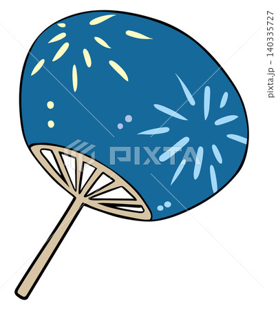 うちわ 花火柄 夏を涼しく 140335727