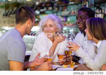 Diverse people talking and laughing 140335793