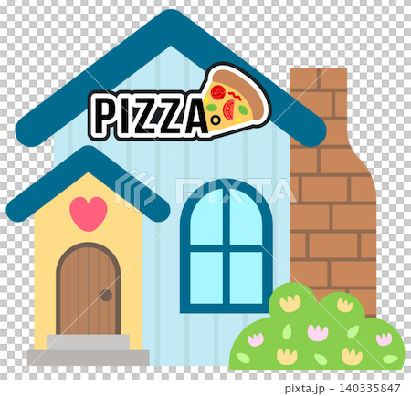 Cute Homemade Pizza Restaurant Building with Brick Oven Cute Homemade Pizza Restaurant Building with Brick Oven 140335847
