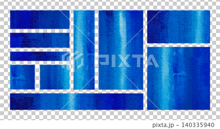 A set of banner backgrounds painted in blue on canvas. A set of banner backgrounds painted in blue on canvas. 140335940