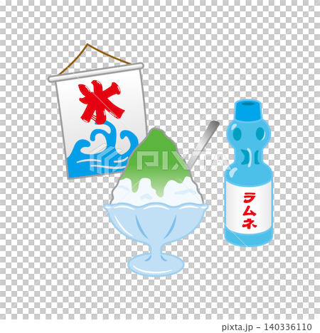 Shaved ice and Ramune illustration 140336110
