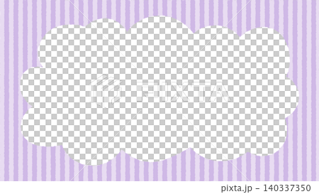 Hand-drawn style fluffy cloud-shaped frame (lavender vertical stripe with transparent space) Purple Hand-drawn style fluffy cloud-shaped frame (lavender vertical stripe with transparent space) Purple 140337350