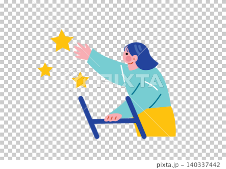 Illustration of a woman setting a goal Illustration of a woman setting a goal 140337442
