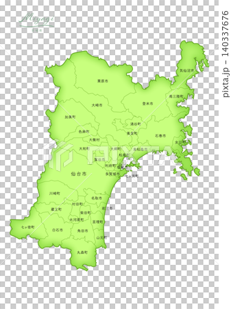「宮城県」立体感のある日本の地図シリーズ。(市町村、日本語)MIYAGI, JAPAN 「宮城県」立体感のある日本の地図シリーズ。(市町村、日本語)MIYAGI, JAPAN 140337676