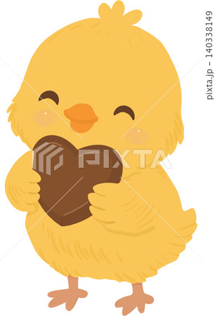 Adorable chick holding a heart-shaped chocolate treat, celebrating World Chocolate Day with sweetness and joy. Adorable chick holding a heart-shaped chocolate treat, celebrating World Chocolate Day with sweetness and joy. 140338149