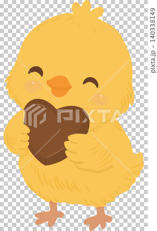 Adorable chick holding a heart-shaped chocolate treat, celebrating World Chocolate Day with sweetness and joy. Adorable chick holding a heart-shaped chocolate treat, celebrating World Chocolate Day with sweetness and joy. 140338149