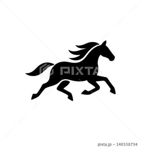Wild Galloping Mustang Horse Icon Wild Galloping Mustang Horse Icon 140338734