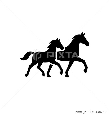 Running Mare And Foal Icon Running Mare And Foal Icon 140338760
