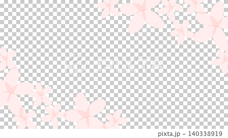 手描き花フレーム背景 淡いピンクグラデーション 横長 16:9 140338919