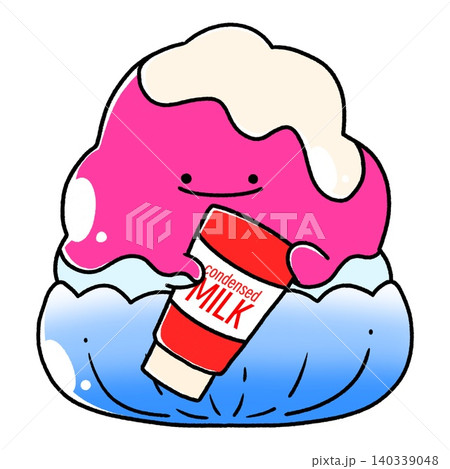 ひんやりかき氷|練乳抱っこ ひんやりかき氷|練乳抱っこ 140339048