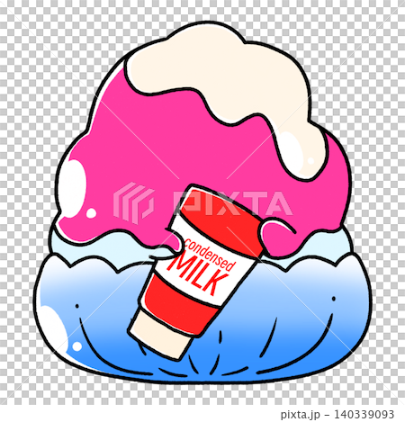 Cool shaved ice | Hug with condensed milk (faceless) Cool shaved ice | Hug with condensed milk (faceless) 140339093