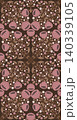 Vector tracery floral kaleidoscope pattern. Decorative ornament of bouquets of poppies on dark background. Folk art blooming wildflowers texture 140339105