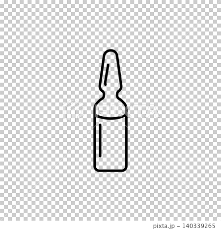 A minimalist line art icon of a professional medical glass ampoule container. Perfect for highly concentrated skin serums, boosters, and clinic formulas. A minimalist line art icon of a professional medical glass ampoule container. Perfect for highly concentrated skin serums, boosters, and clinic formulas. 140339265