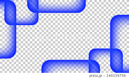 Simple Memphis-style frame background with neon shapes, blue, horizontal, 16:9 aspect ratio. 140339756