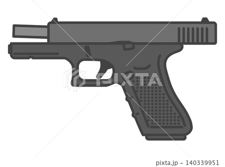 スライドオープン状態の現代的なポリマーフレーム拳銃 スライドオープン状態の現代的なポリマーフレーム拳銃 140339951