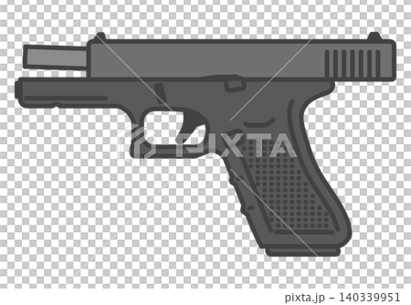 スライドオープン状態の現代的なポリマーフレーム拳銃 スライドオープン状態の現代的なポリマーフレーム拳銃 140339951