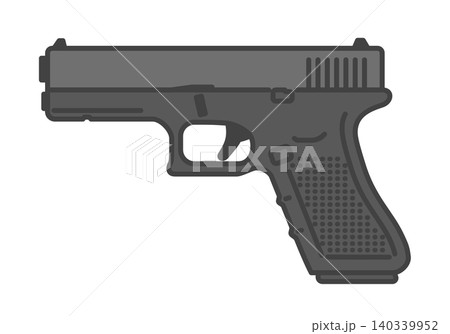 現代的なポリマーフレーム拳銃のシンプルイラスト 現代的なポリマーフレーム拳銃のシンプルイラスト 140339952