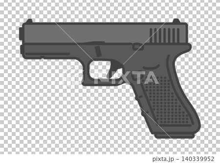 現代的なポリマーフレーム拳銃のシンプルイラスト 現代的なポリマーフレーム拳銃のシンプルイラスト 140339952