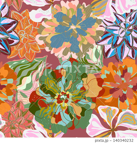seamless pattern with flowers 140340232