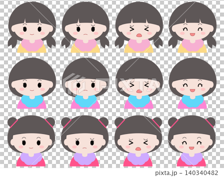 いろいろな表情の女の子セット 140340482