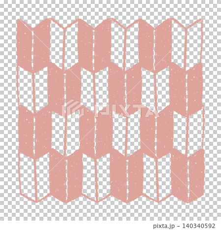 手描きの質感の残る矢絣模様背景 140340592