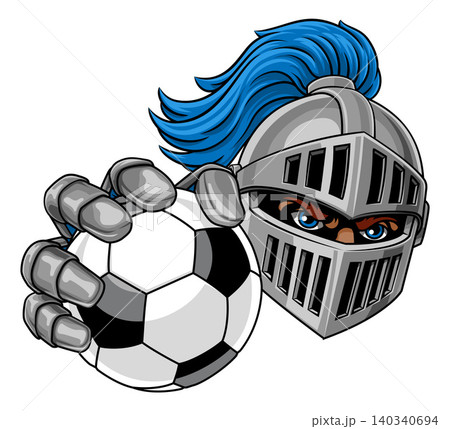 Medieval Knight Soccer Football Ball Team Mascot 140340694