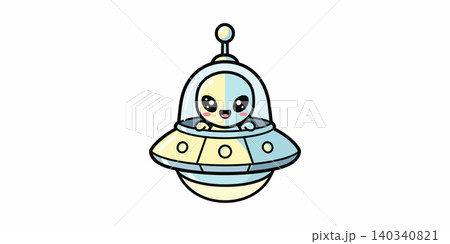 Cute cartoon alien character inside futuristic space ufo vector illustration with sci fi spaceship character illustration extraterrestrial explorer creature creative isolated background Cute cartoon alien character inside futuristic space ufo vector illustration with sci fi spaceship character illustration extraterrestrial explorer creature creative isolated background 140340821