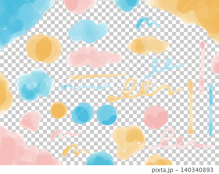 Summer-colored watercolor set: Nuanced abstract illustration background Summer-colored watercolor set: Nuanced abstract illustration background 140340893
