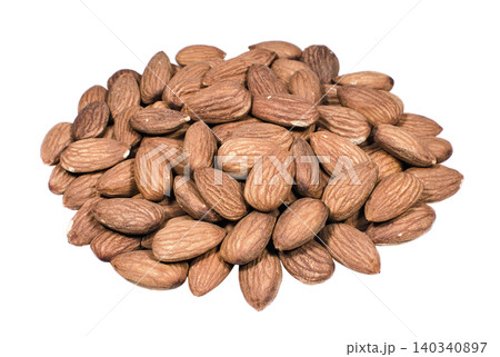 Heap of roasted almonds 140340897