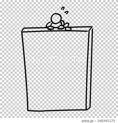 Illustration of a stick figure climbing over a wall Illustration of a stick figure climbing over a wall 140341173