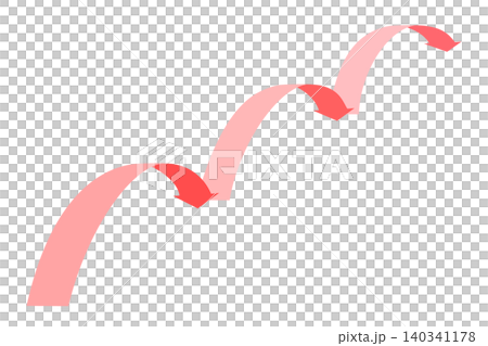 A material with a red arrow that bounces in three stages. A material with a red arrow that bounces in three stages. 140341178
